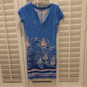 NWOT Lilly Pulitzer UPF 50+ Sophiletta Dress in "Lunar Blue A Lil Nauti"